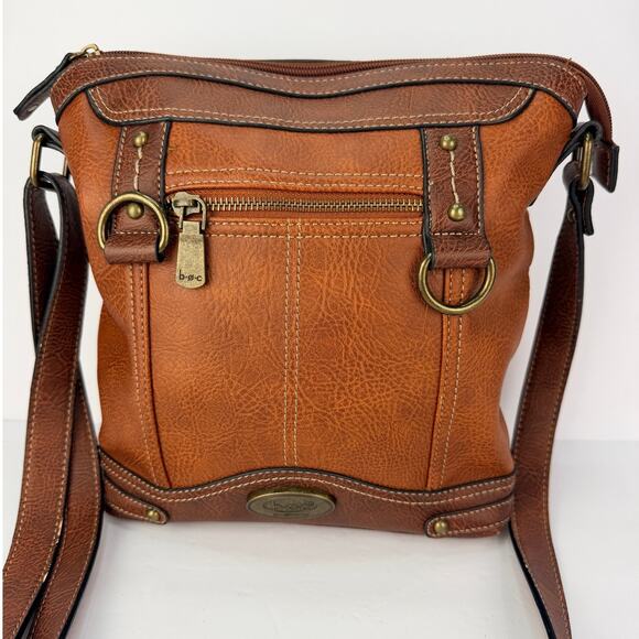 EUC B.O.C Born Brown Classic Leather Concert Adjustable Strap Shoulder Bag - Picture 1 of 10